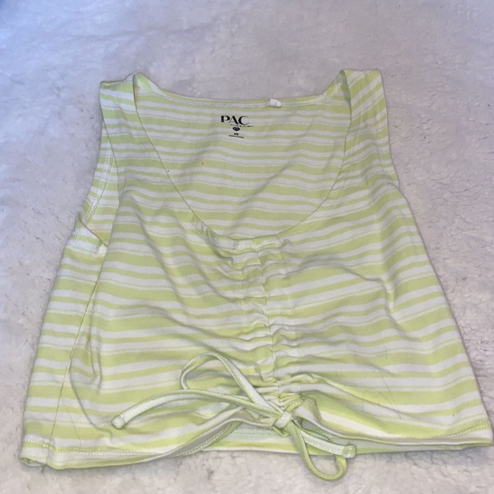green stripped crop top